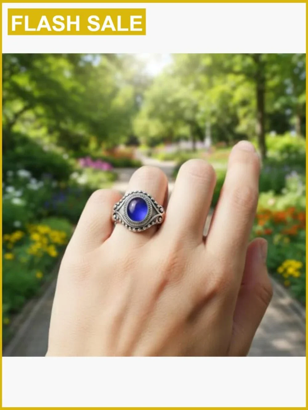Vintage Evil Eye Mood Ring S925 Sterling Silver Color Changing Stone